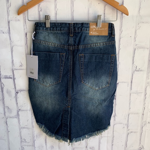 ONE Teaspoon 2020 High Waist Denim Skirt Tiger - Picture 4 of 11